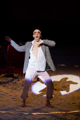 Jeremias Nussbaum as Arlequin in Marivaux's Island of Slaves by Irina Brook.