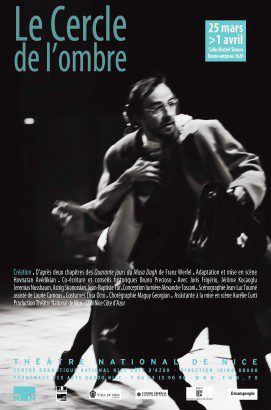 Jeremias Nussbaum sur l'affiche de la pièce de théâtre "Le cercle de l'ombre" - Théâtre National de Nice