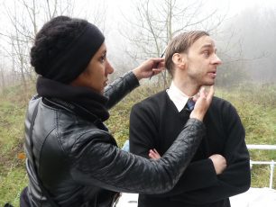 Amélie Javegny, Jeremias Nussbaum, tournage de "Le bon soir" © Mias Media