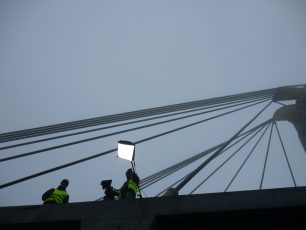Vue du pont de Nemours, tournage du court-métrage "Le bon soir", © Mias Media