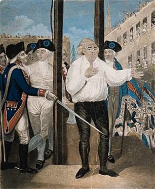 Louis XVI prononçant ses dernières paroles sur l'échafaud